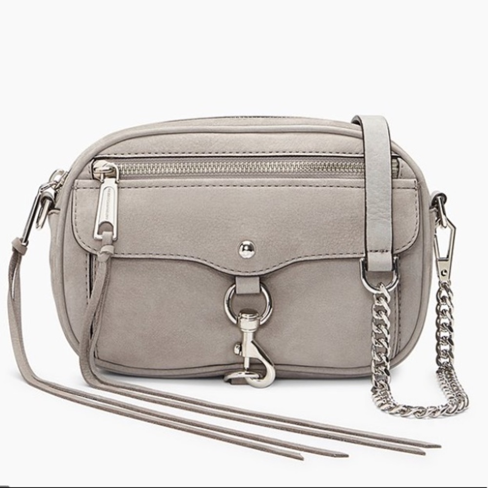Rebecca Minkoff Blythe Grey Leather Crossbody - Picture 2 of 8
